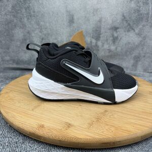 Nike Basketball Shoes Boys Size 11C Black White Sneakers Hook Loop HF6280-002